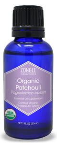 Zongle USDA Certified Organic Patchouli Essential Oil, Safe To Ingest, Pogostemon Cablin, 1 oz