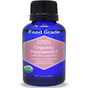 Zongle USDA Certified Organic Peppermint Oil, Safe To Ingest, Mentha Piperita, 1 oz